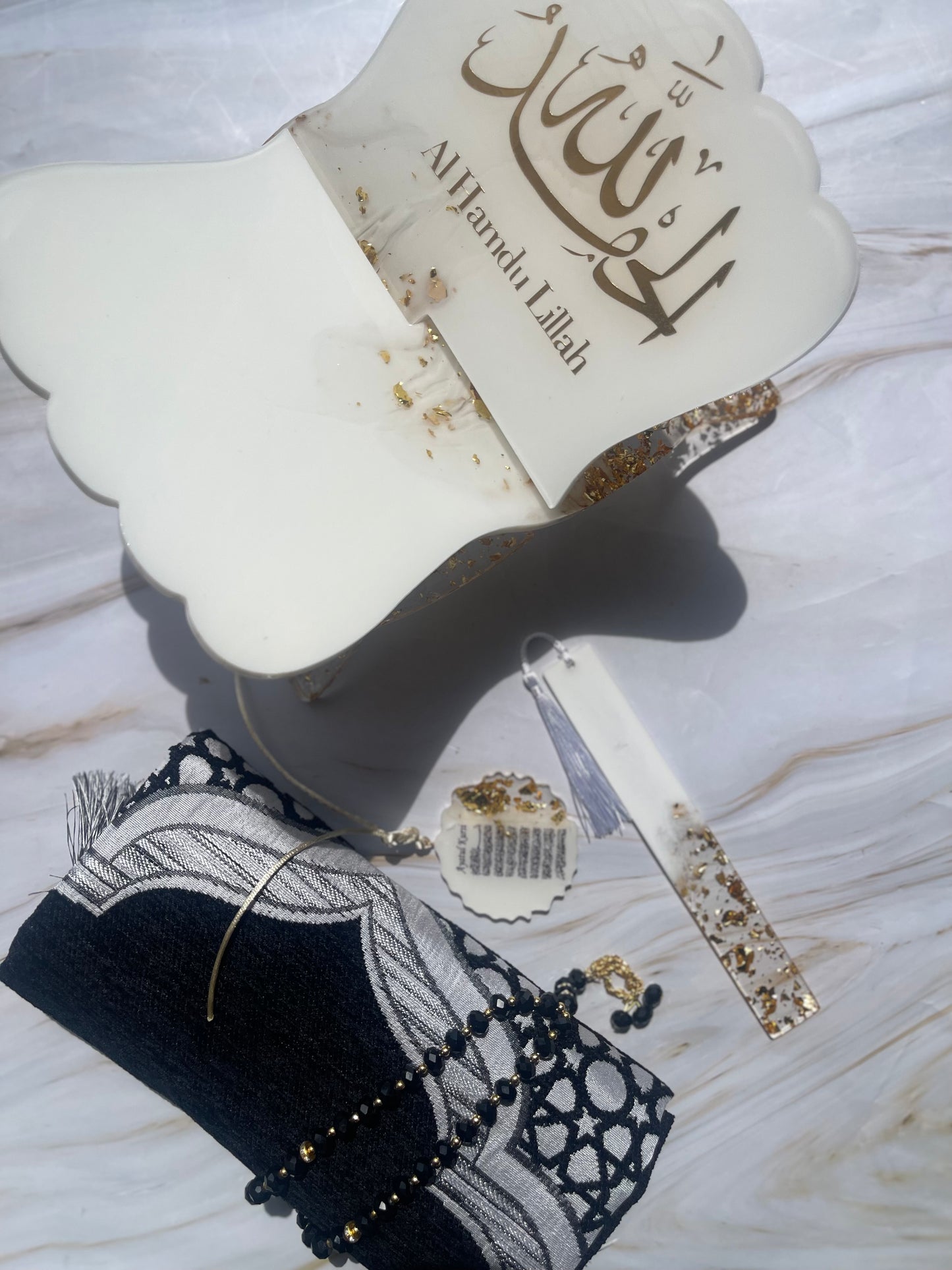 3-Eid Blessing Deluxe | Prayer Mat, Quran Holder,Bookmark, Tasbih & Ayatul Kursi