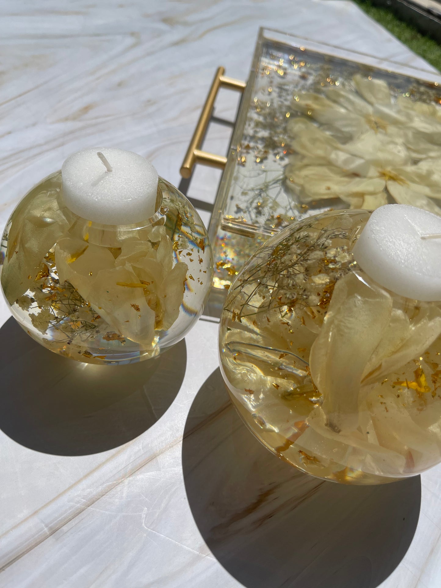 Flower Preservation | Round Candle Holder