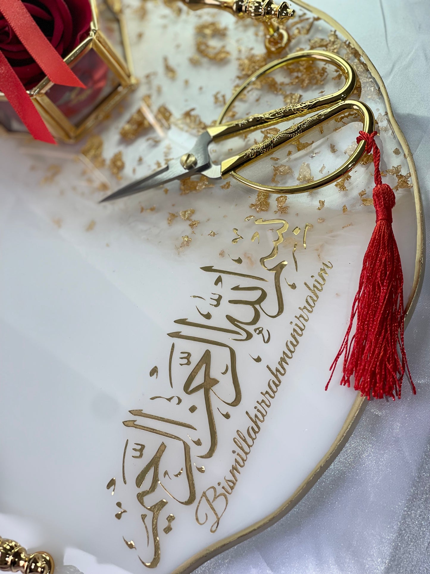 Engagement Personalised Tray - Gold & White