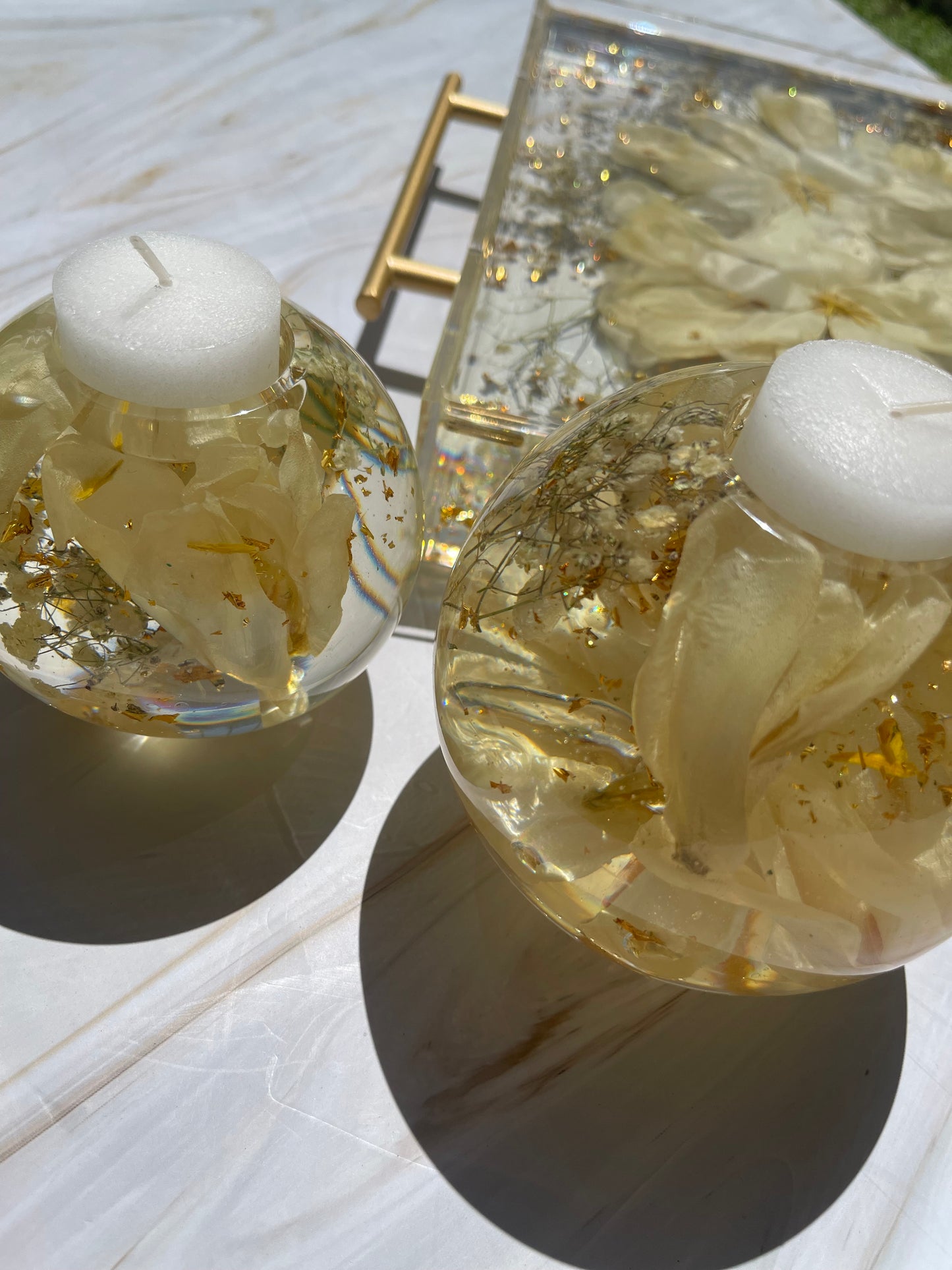 Flower Preservation | Round Candle Holder