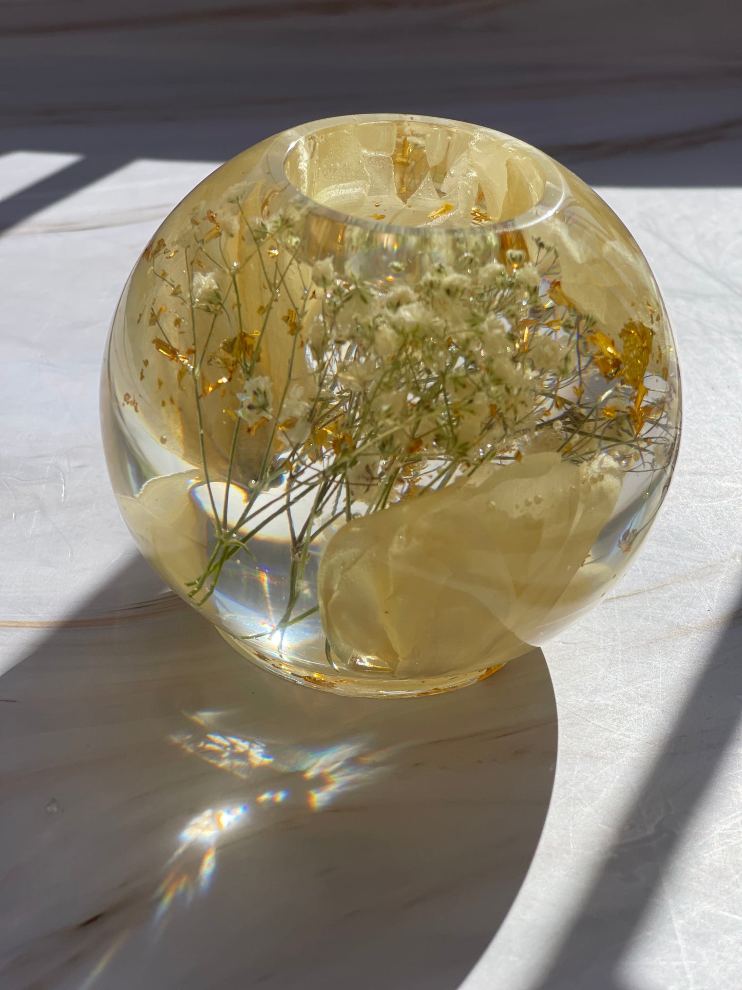 Flower Preservation | Round Candle Holder