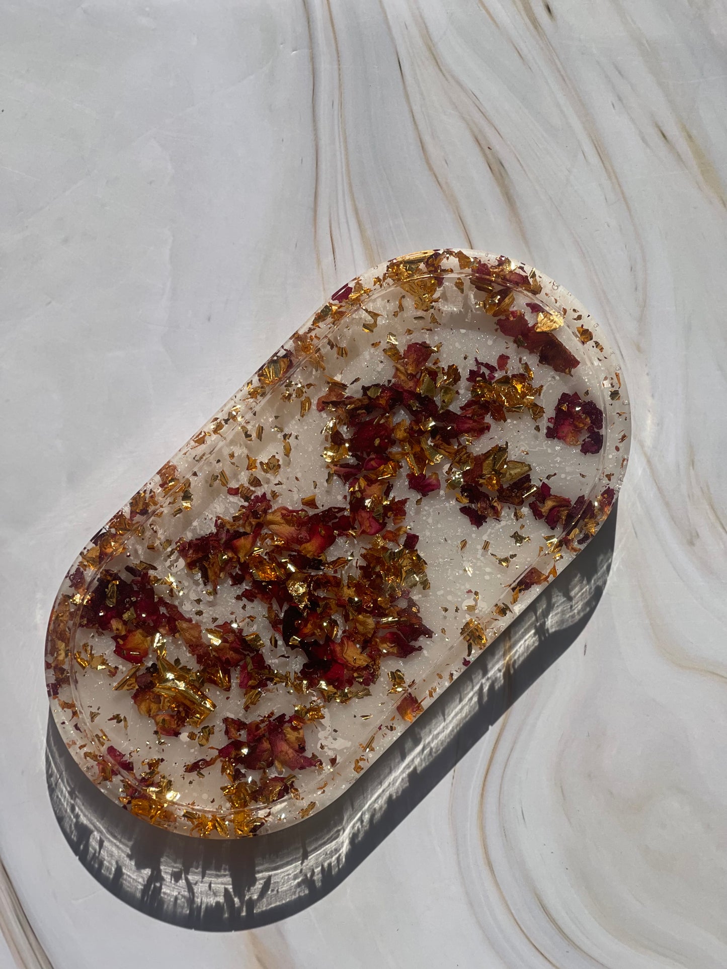 Rose Petal Oval Trinket Tray