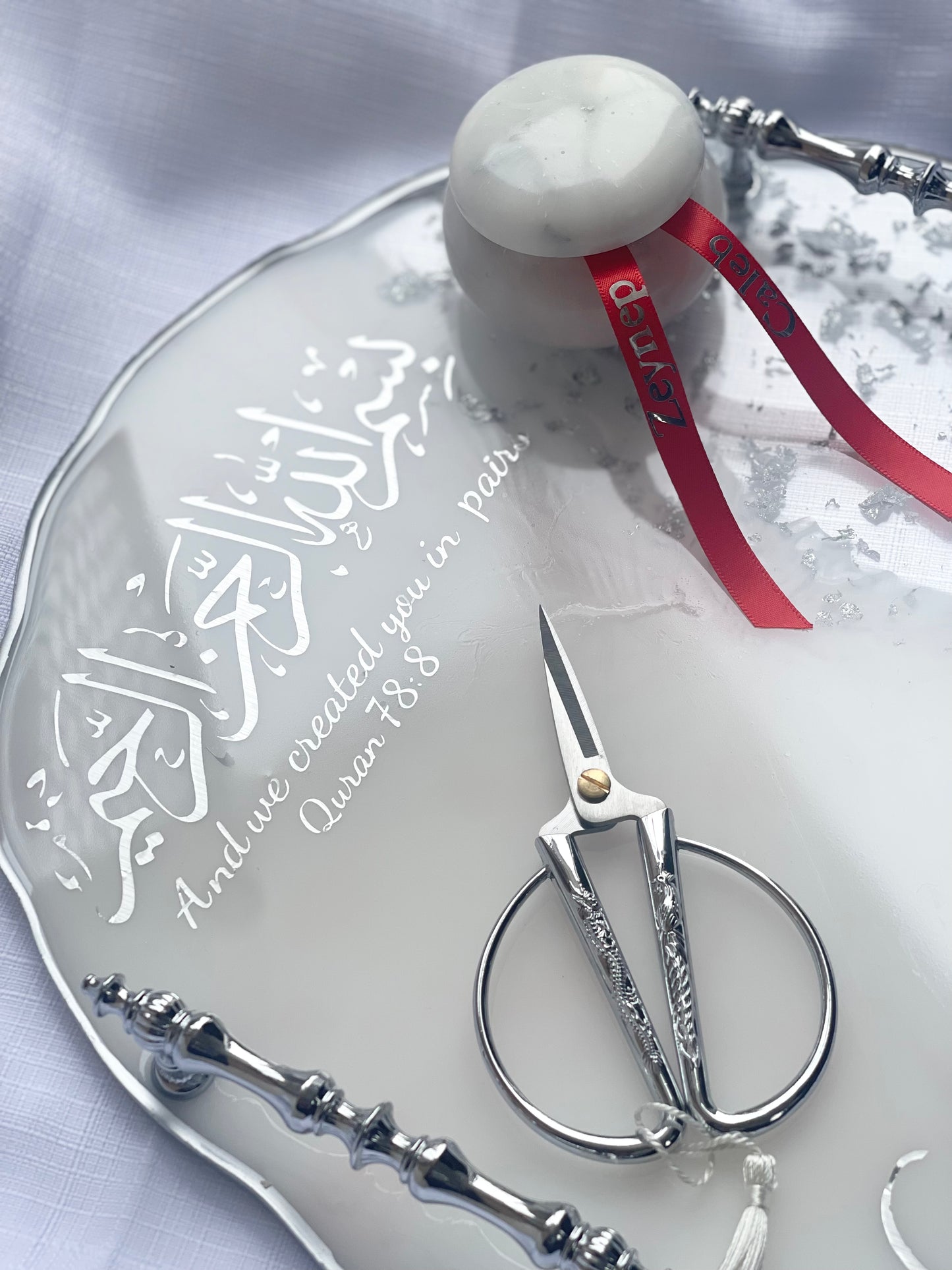 Personalised Circle Tray - Silver
