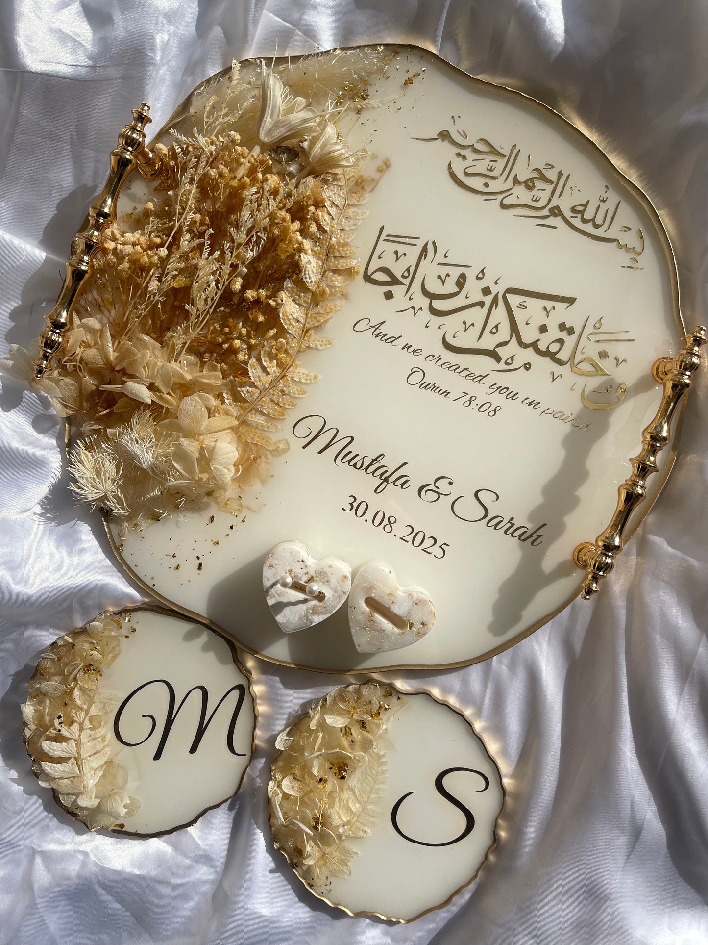 Floral Engagement Personalised Tray Set