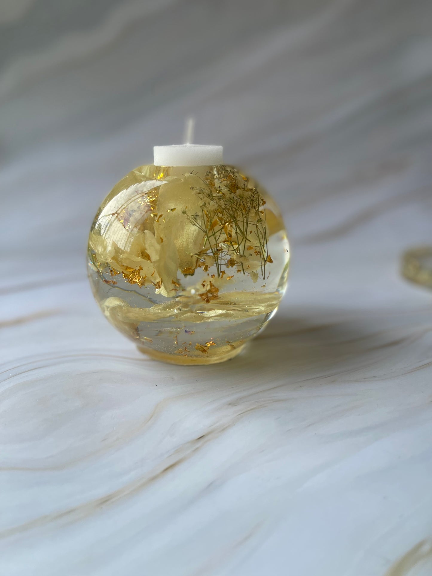 Flower Preservation | Round Candle Holder