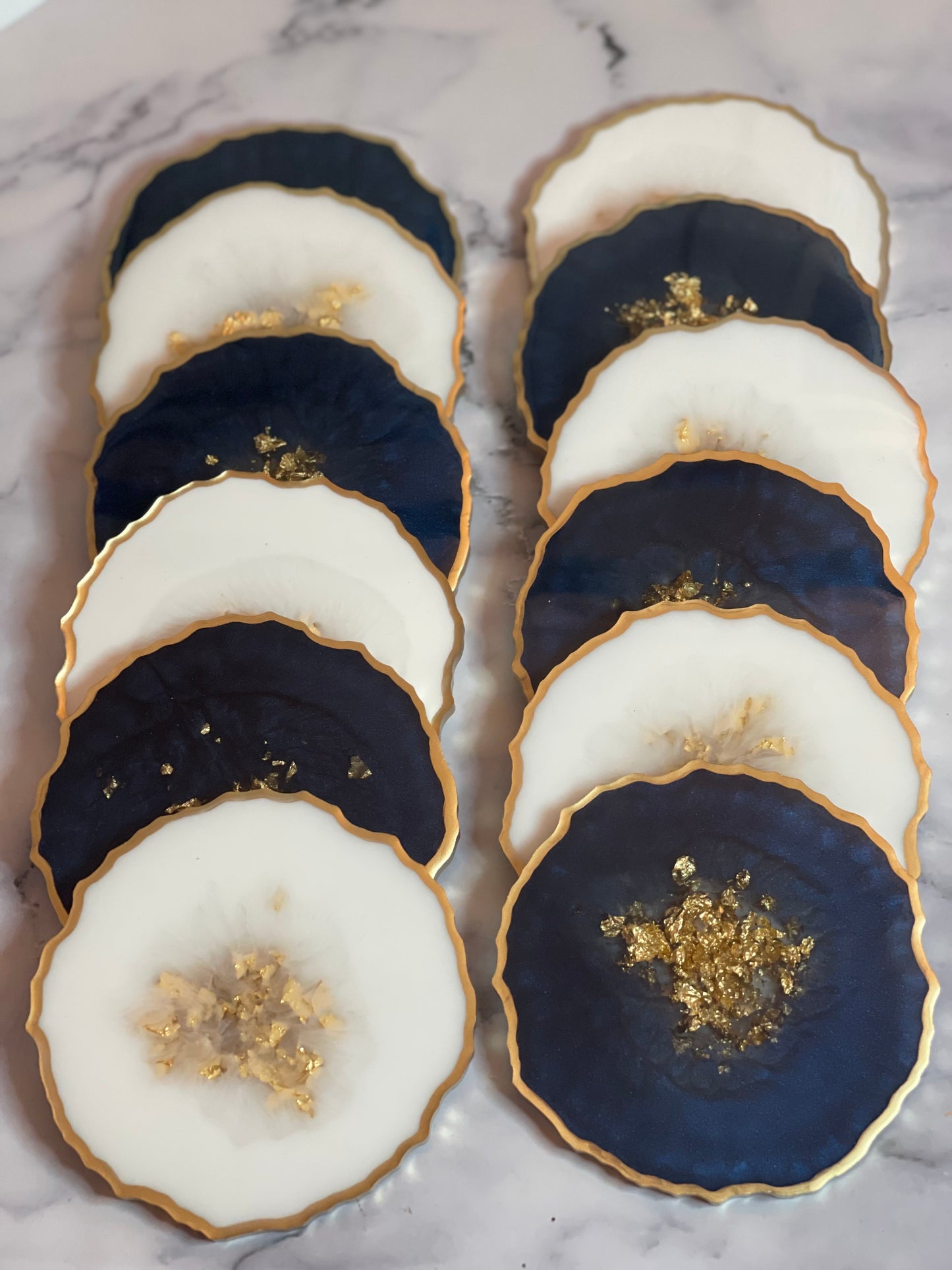 Round Blue & White Mix and Match Coaster