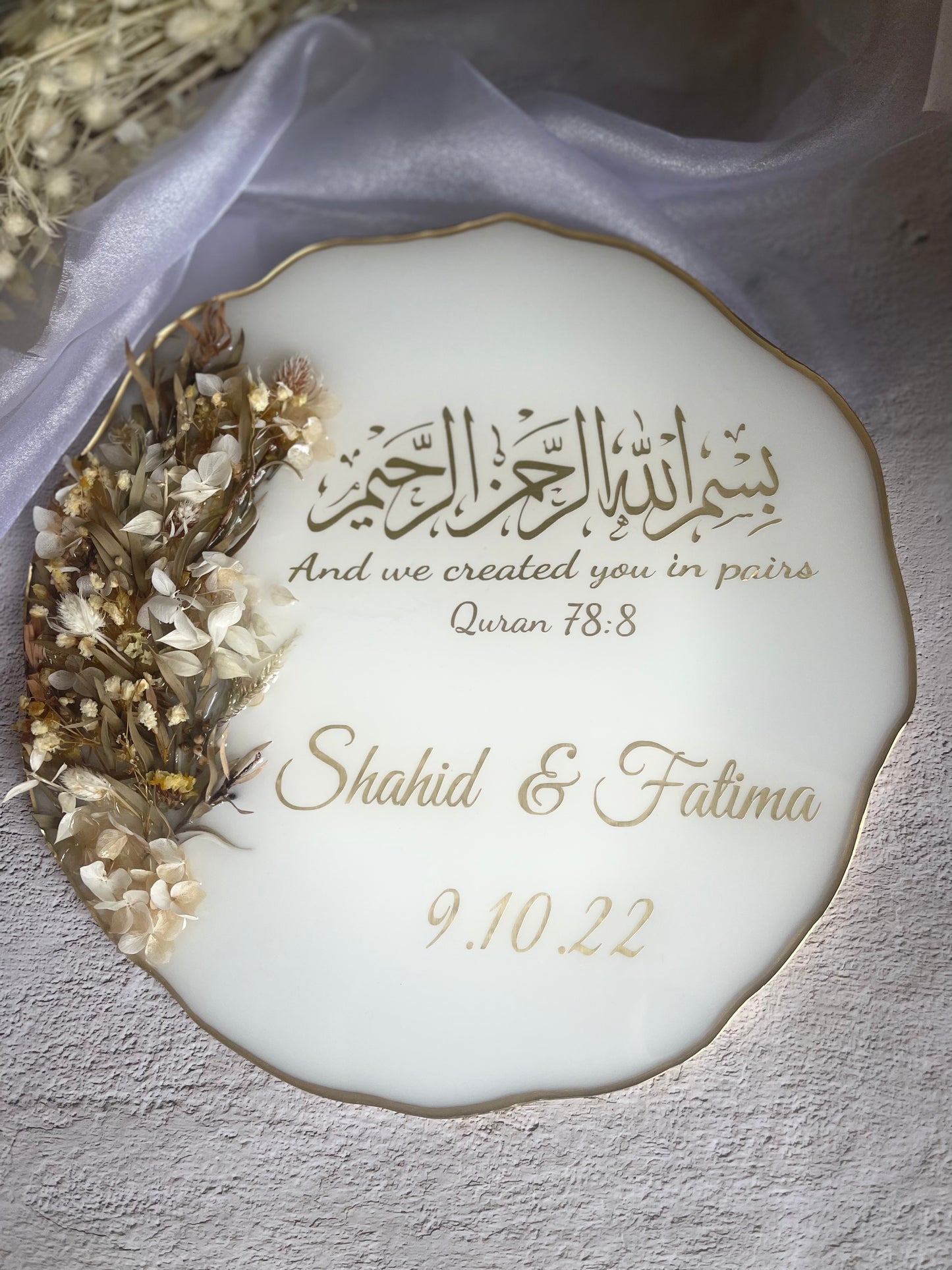 And we created you in pairs -Floral Plaques