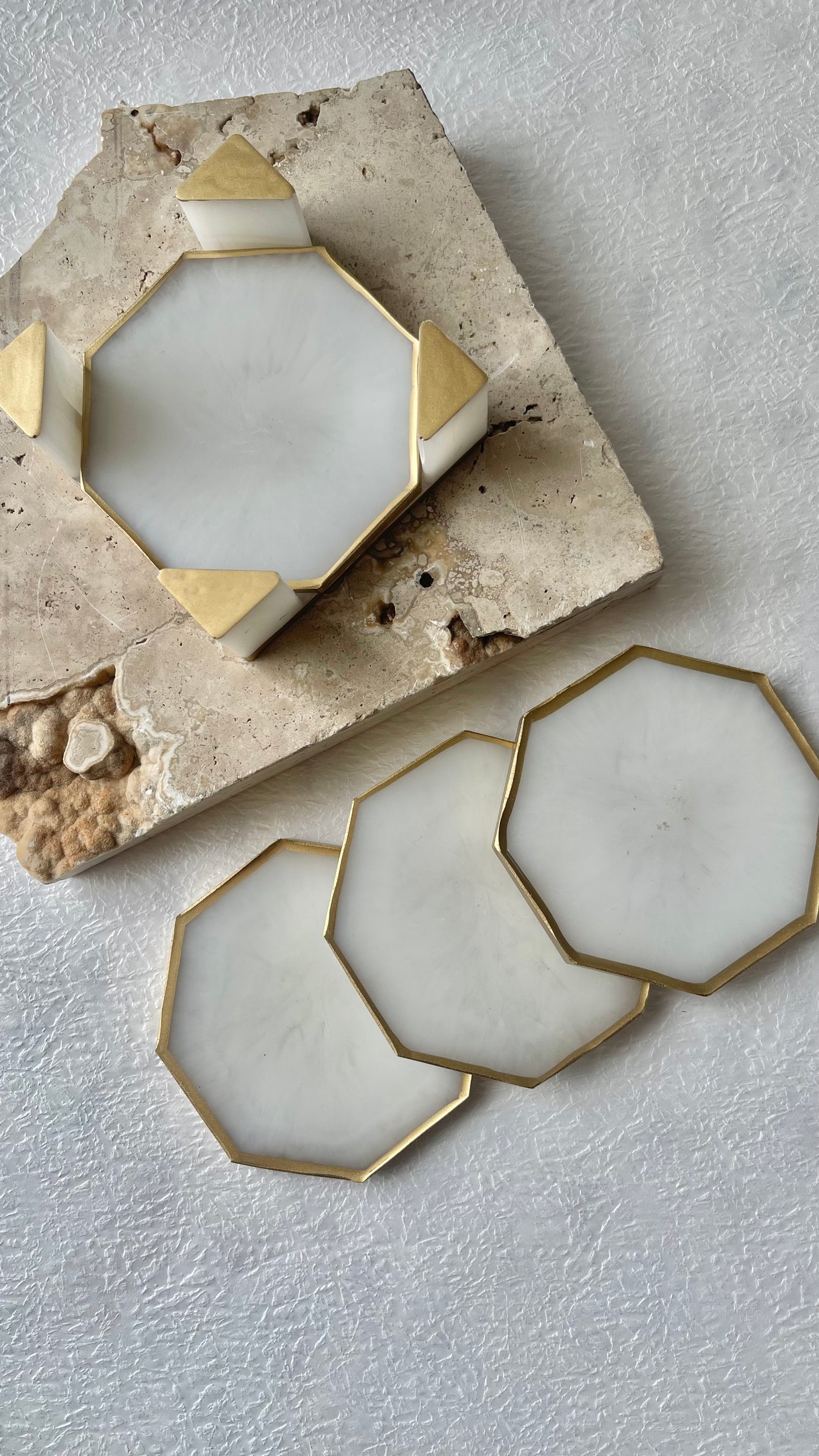 Set of 5 Coaster (4 coaster + Holder)