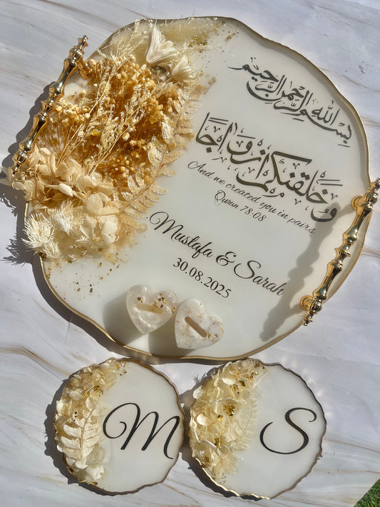 Floral Engagement Personalised Tray Set