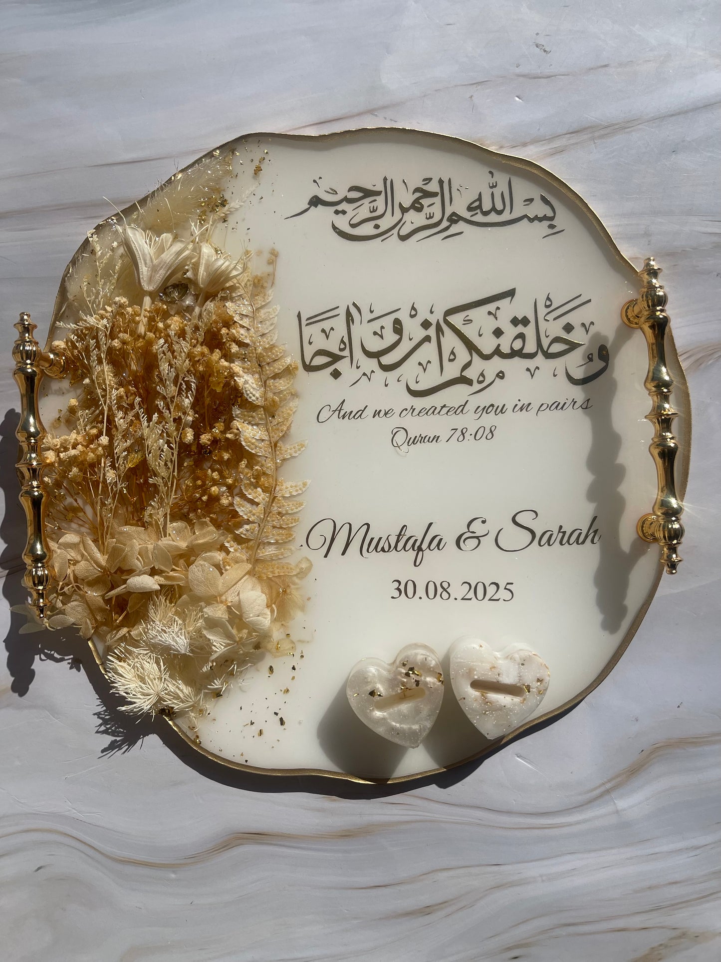 Floral Engagement Personalised Tray Set