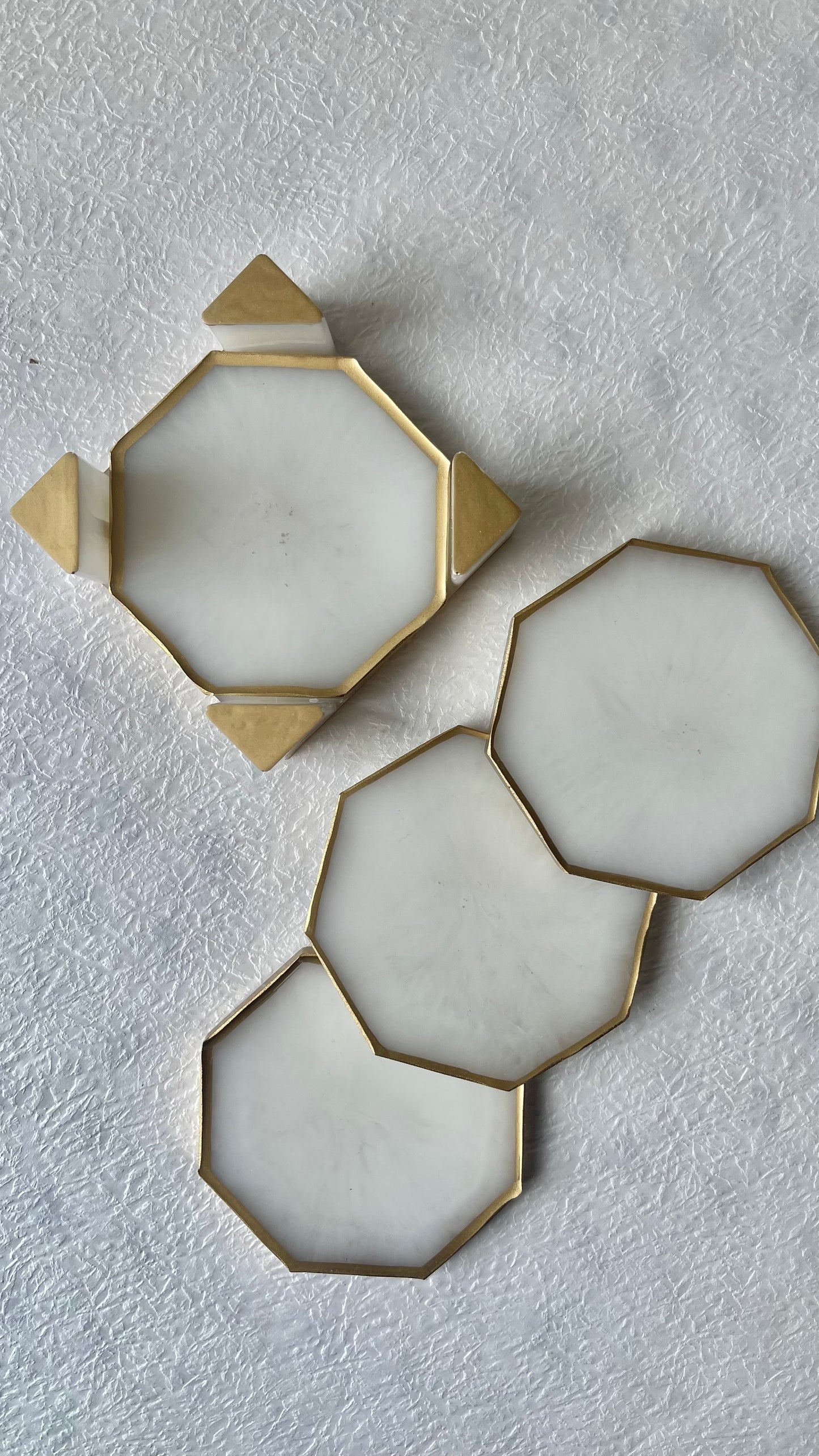 Set of 5 Coaster (4 coaster + Holder)