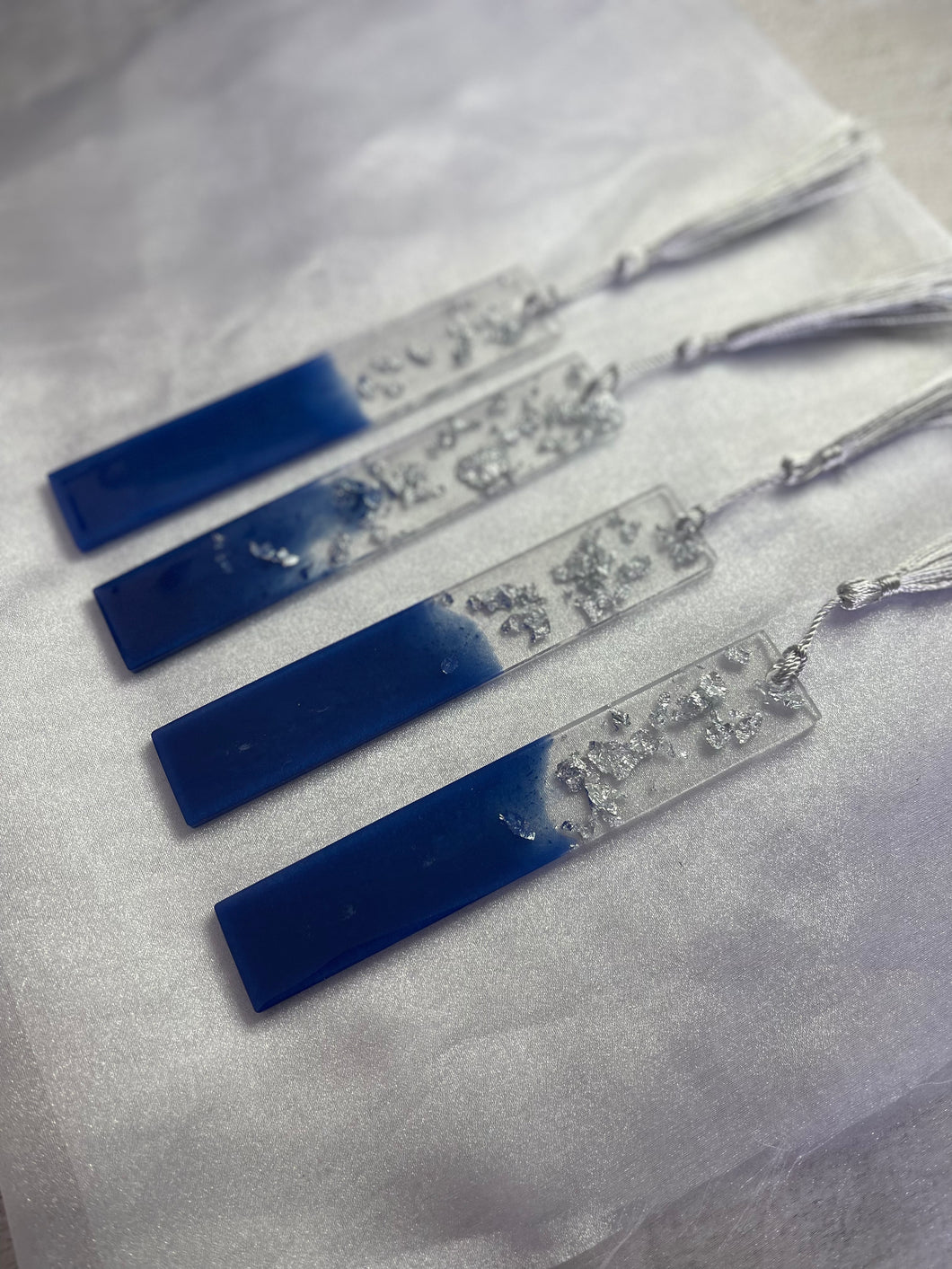 Blue & Silver Leaf | Medium Bookmark